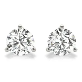 Diamond Stud Earrings Under .50 Carat t.w. With White Gold Three Prong Mounting