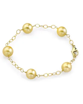 Golden South Sea Tin Cup Pearl Bracelet