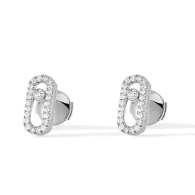 0.16ctw White Gold Diamond Pavé Stud Earrings