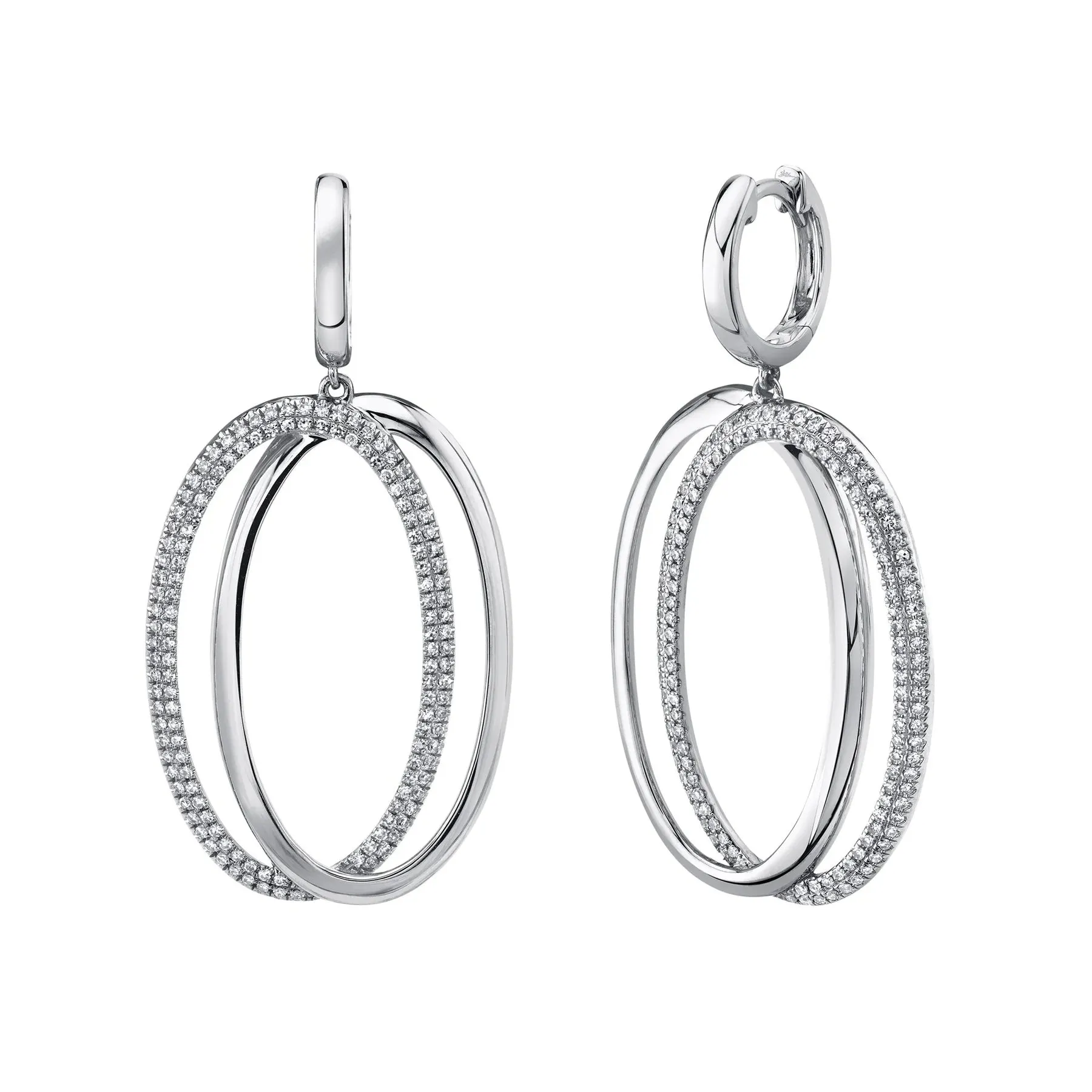 0.58ctw Diamond Oval Earrings