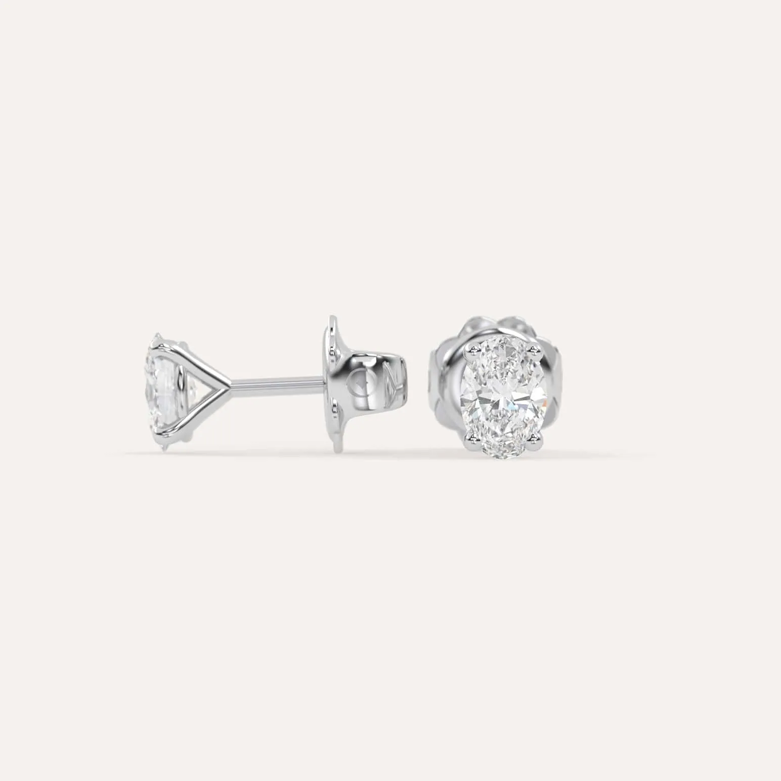 1 carat Oval Diamond Stud Earrings