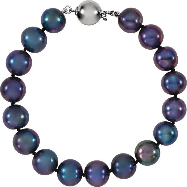 10-11 MM BLACK CULTURED PEARL BRACELET