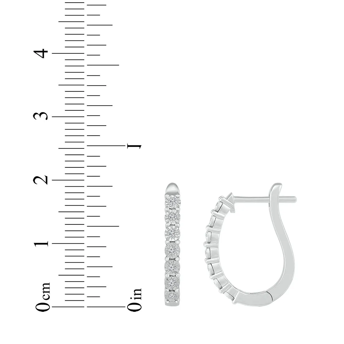 1/10 CTW Diamond Hoop 19.5MM Earrings in Sterling Silver