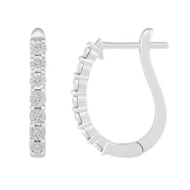 1/10 CTW Diamond Hoop 19.5MM Earrings in Sterling Silver