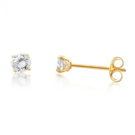 14ct Yellow Gold 1/4 Carat Diamond Stud Earrings