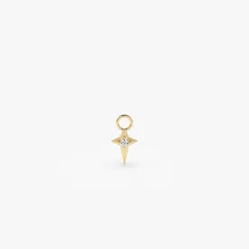 14K Diamond Northstar Hoop Charm