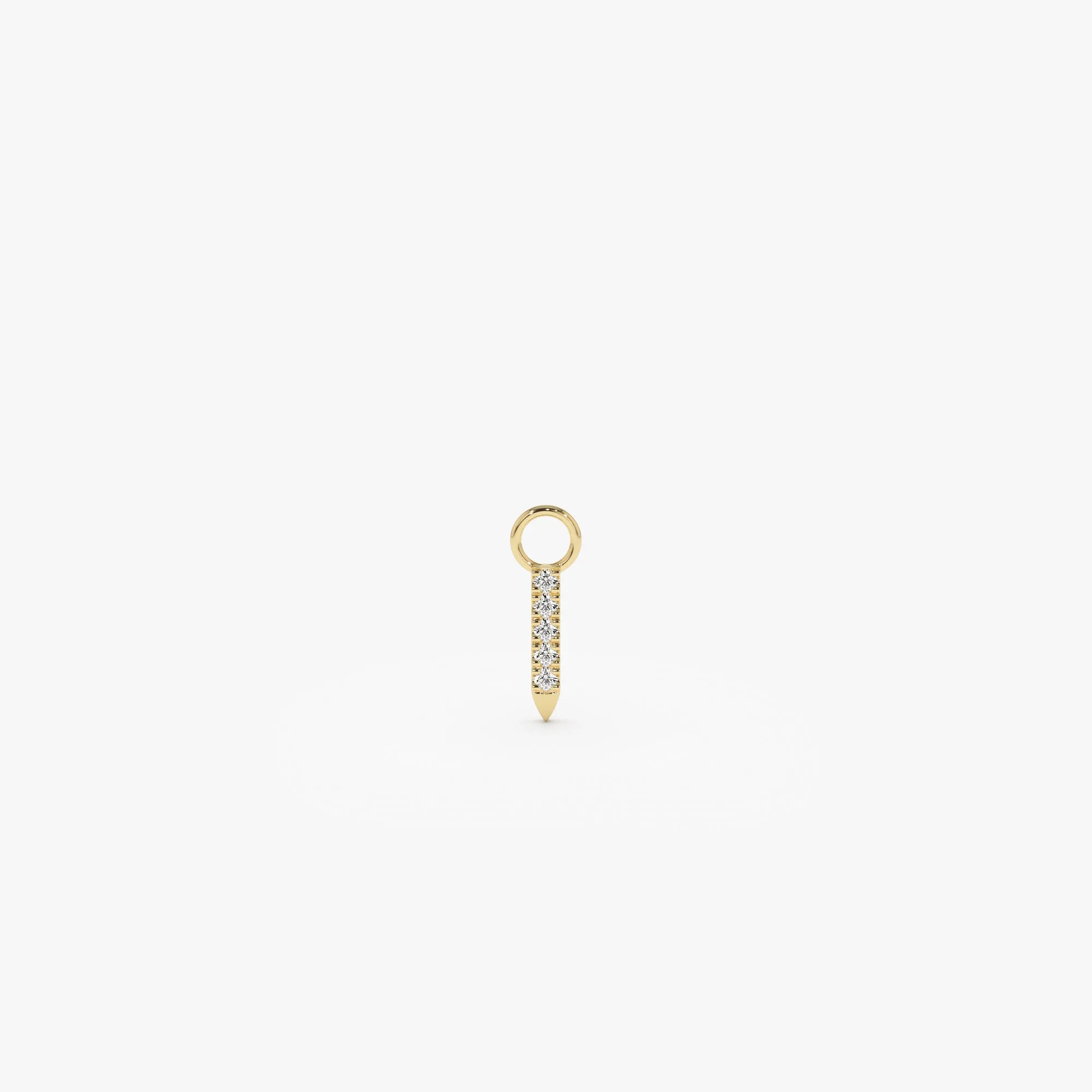 14k Diamond Spike Hoop Charm