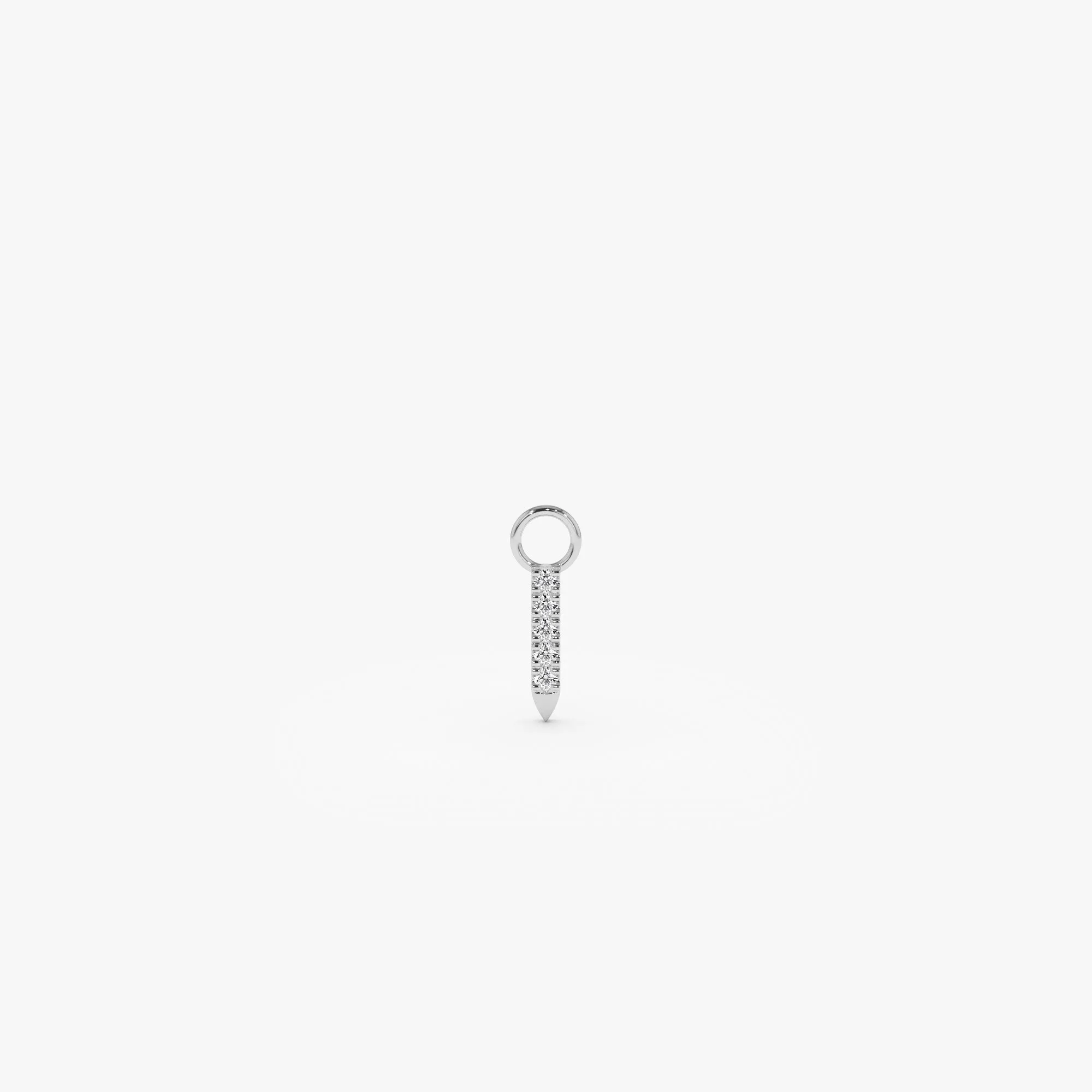 14k Diamond Spike Hoop Charm