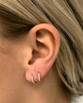 14k GOLD HUGGIE HOOPS