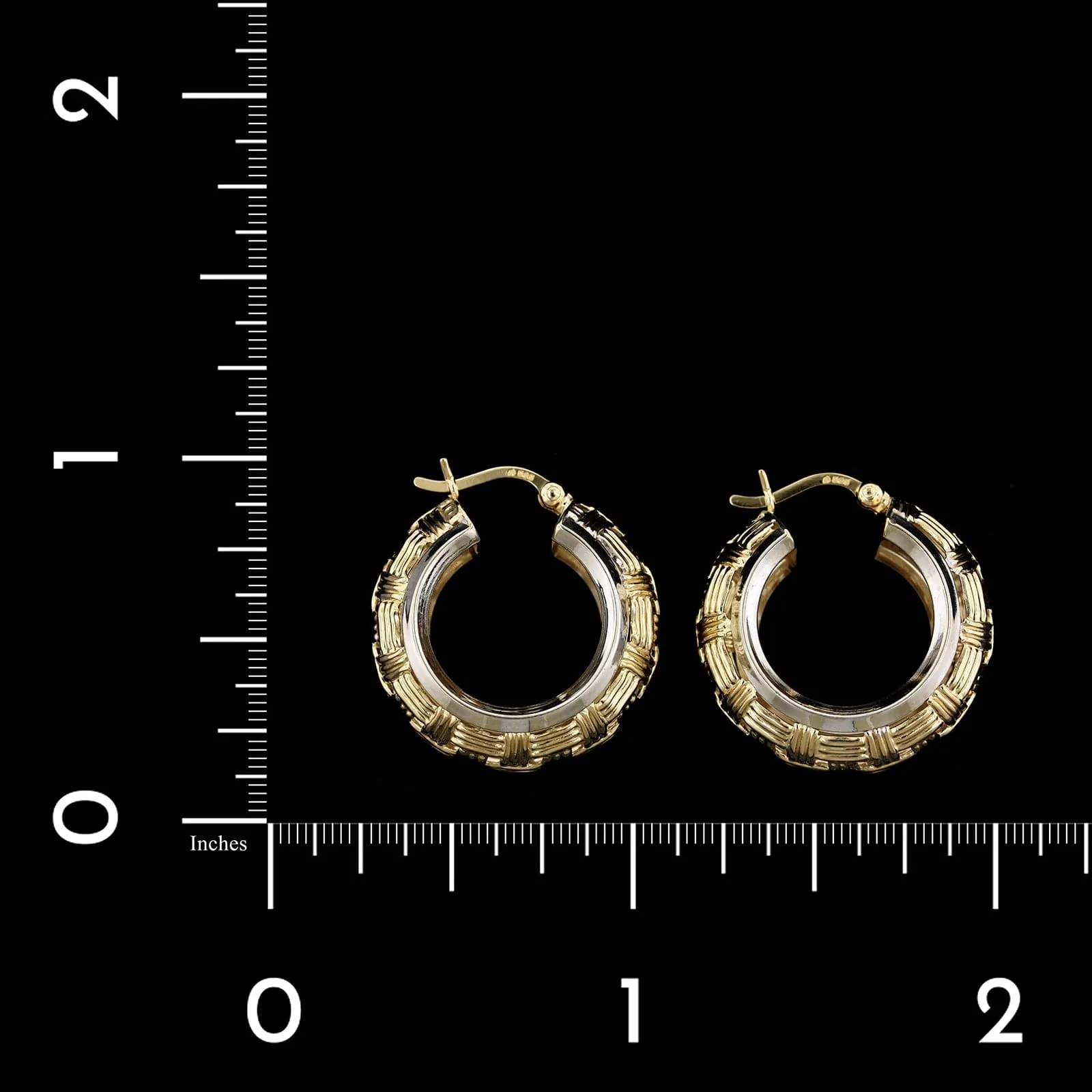 14K Two-Tone Estate Gold Hoop Earrings