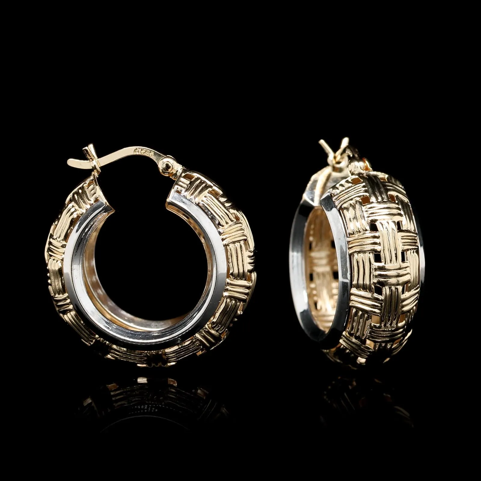 14K Two-Tone Estate Gold Hoop Earrings