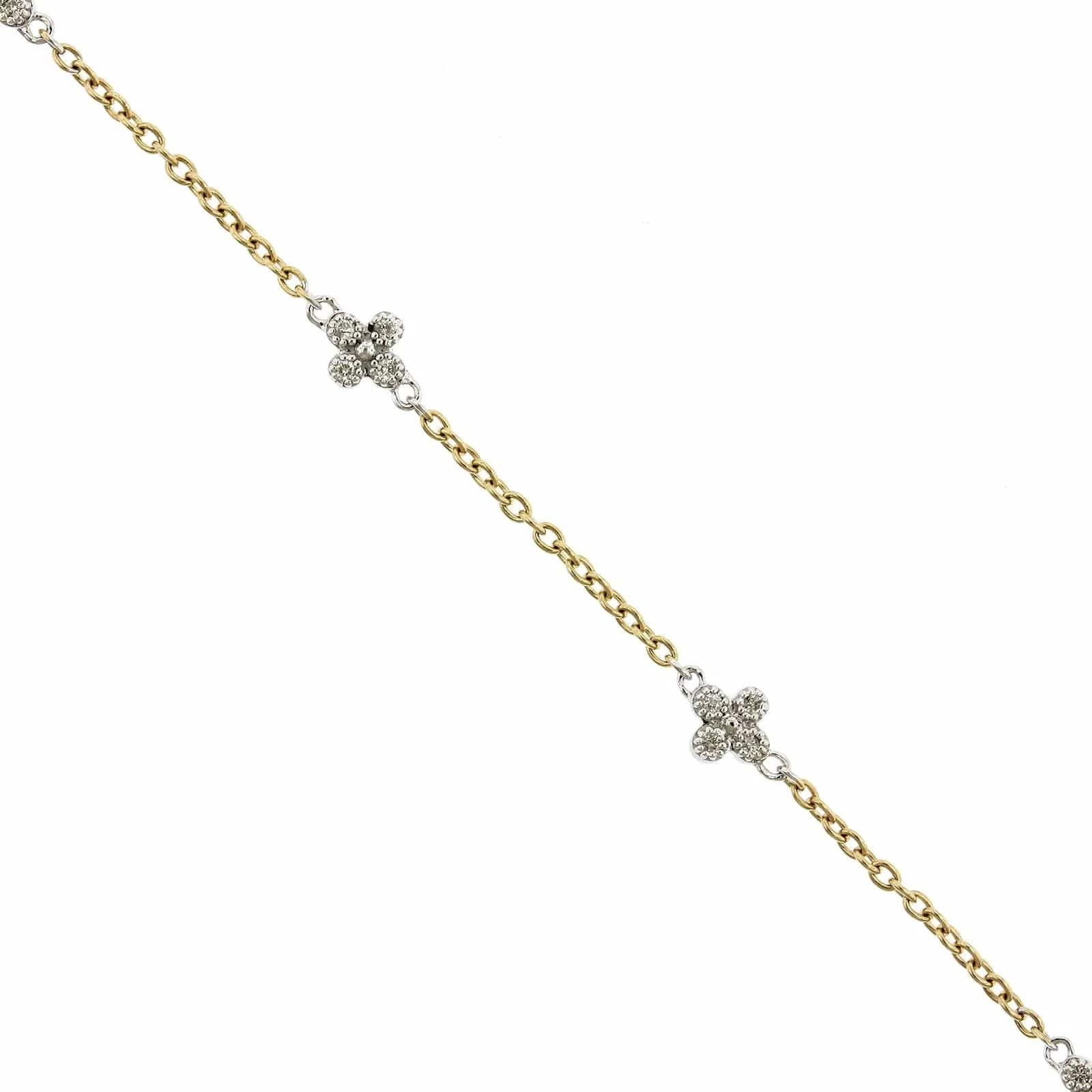 14K Two-Tone Quad Station Diamond Bracelet