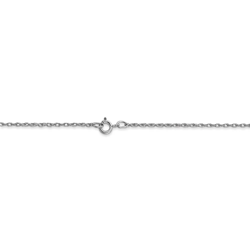 14k White Gold .7 mm Carded Cable Rope Chain | 7RW