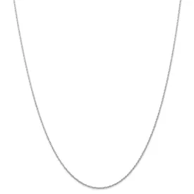 14k White Gold .7 mm Carded Cable Rope Chain | 7RW