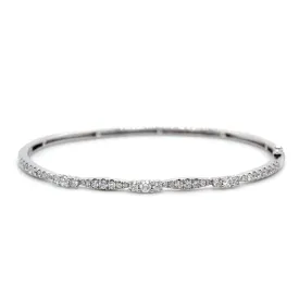 14K White Gold Diamond Bangle