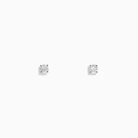 14K White Gold Diamond Solitaire Stud Earrings, 0.25 TCW