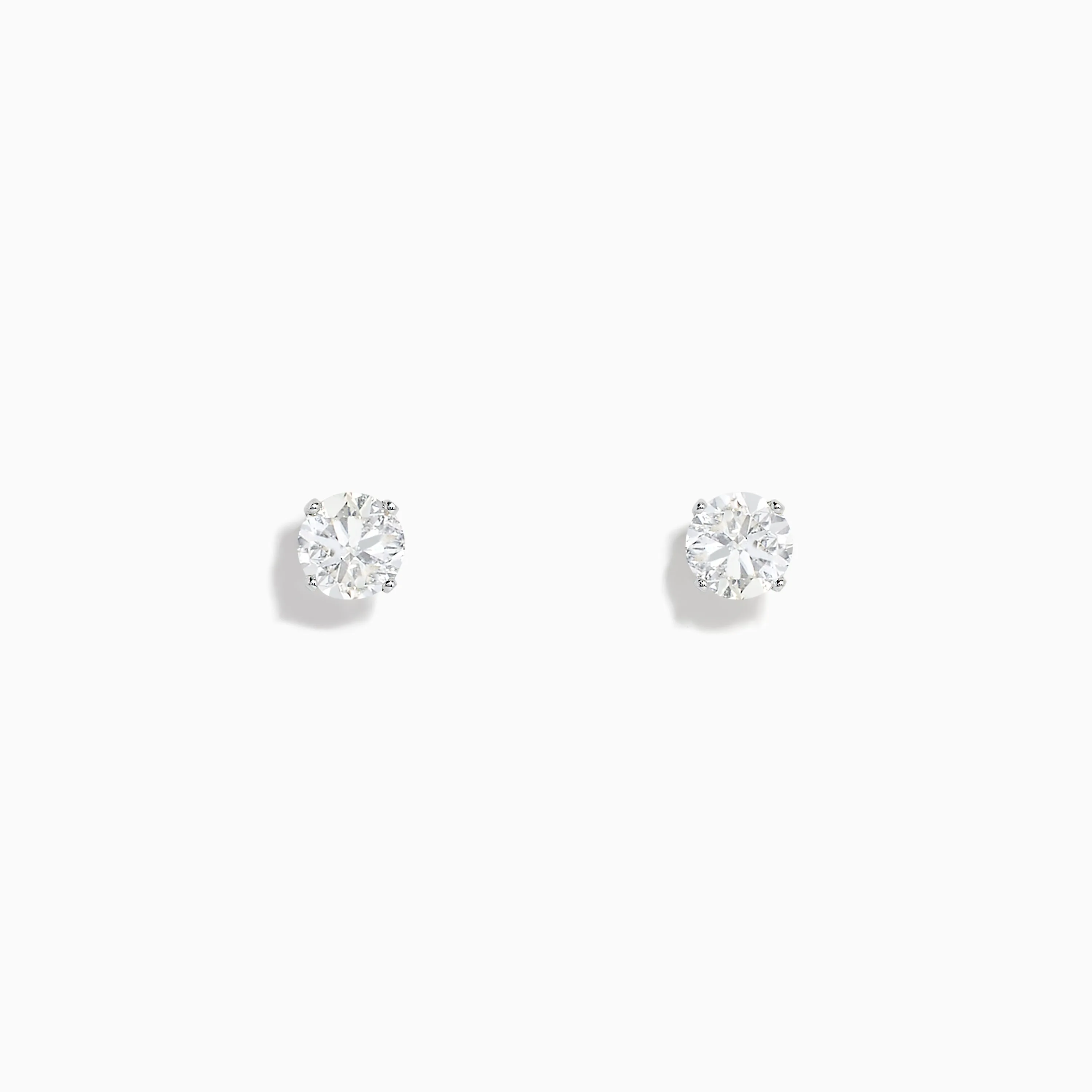 14K White Gold Diamond Solitaire Stud Earrings 1.00 TCW