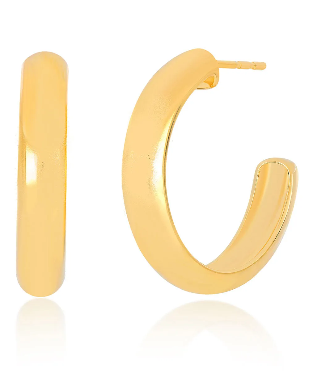 14k Yellow Gold Jumbo Bubble Hoop Earrings