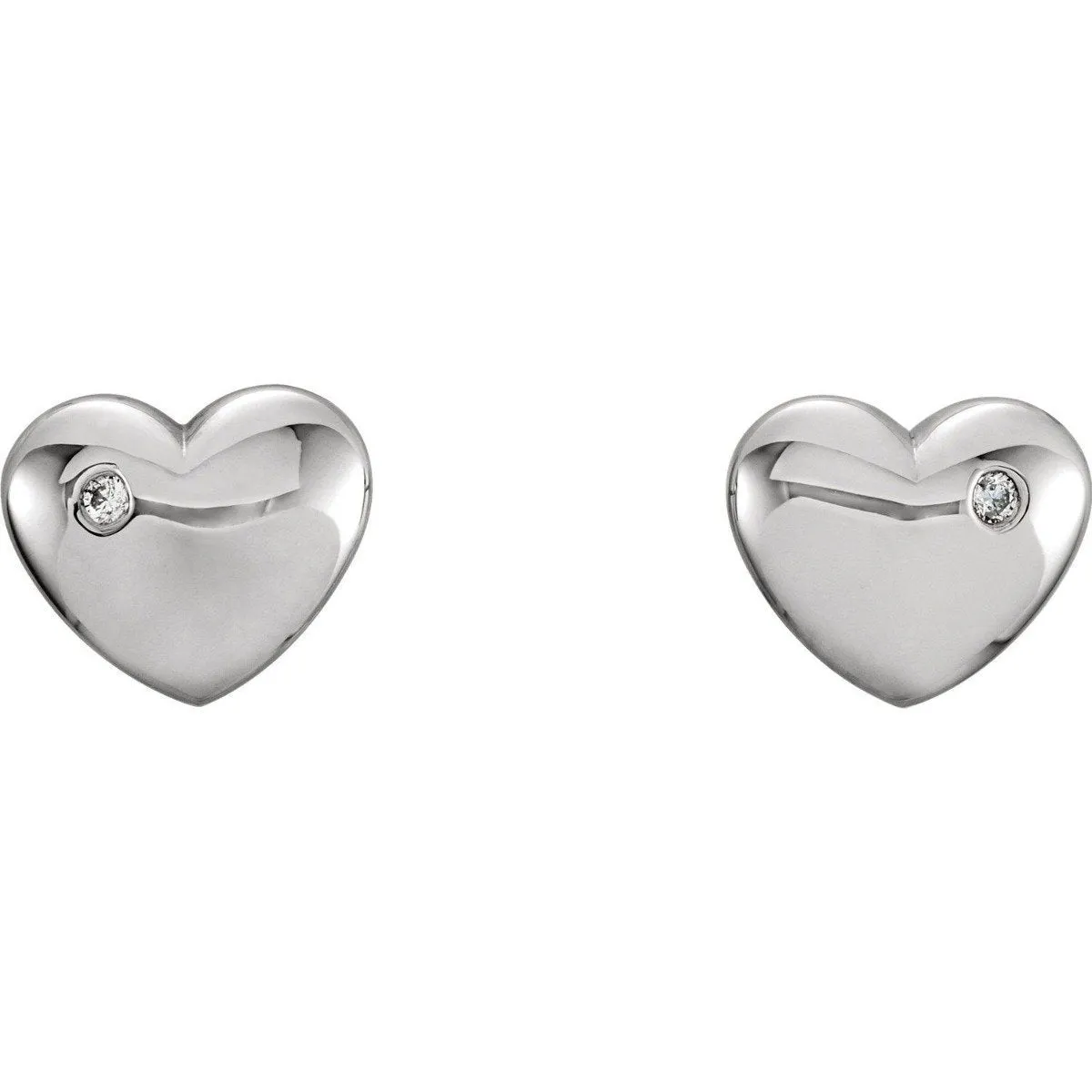 14KT DIAMOND HEART EARRINGS