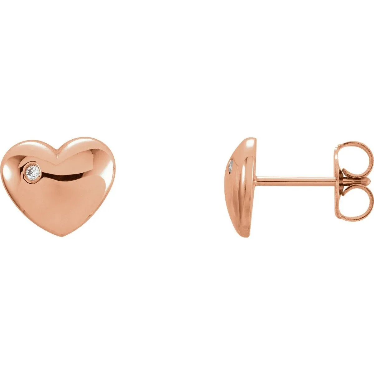 14KT DIAMOND HEART EARRINGS