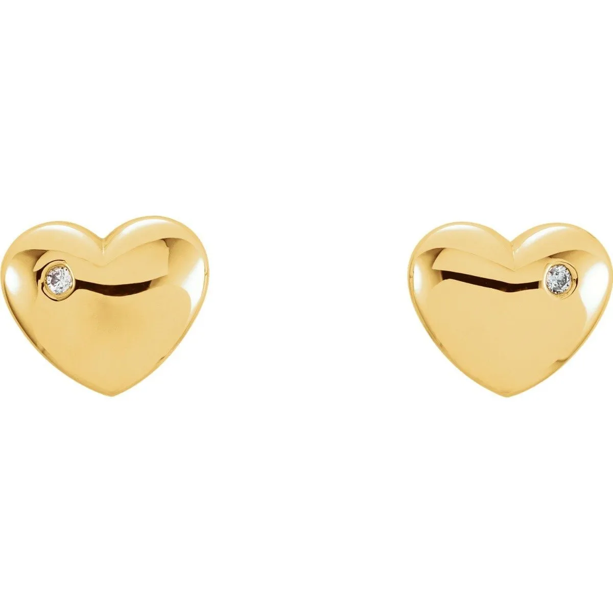 14KT DIAMOND HEART EARRINGS