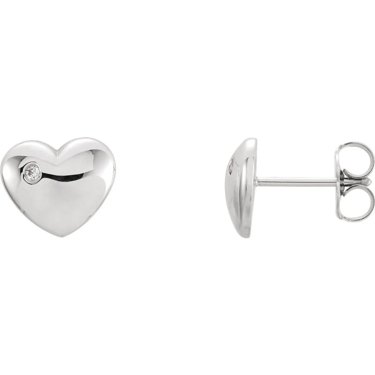 14KT DIAMOND HEART EARRINGS