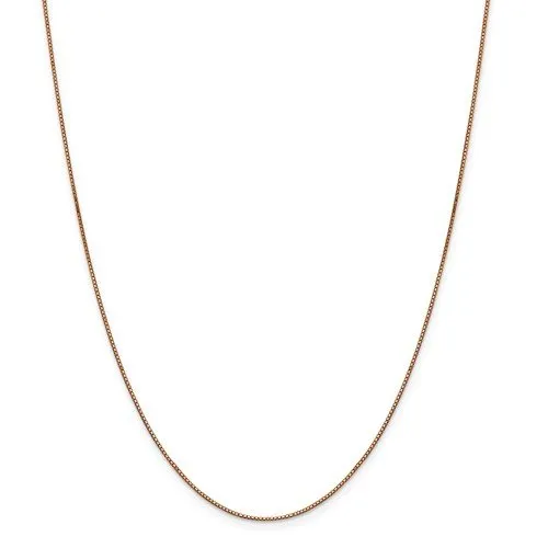 14KT GOLD 0.8MM BOX CHAIN NECKLACE - 4 LENGTHS