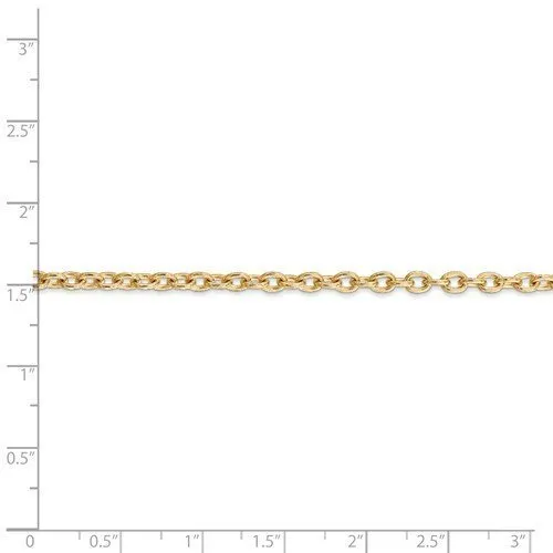 14KT Gold 3.2MM Round Open Link Cable Chain Necklace