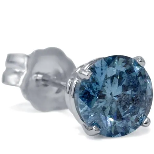 1/5ct Blue Diamond Single Stud 10K White Gold