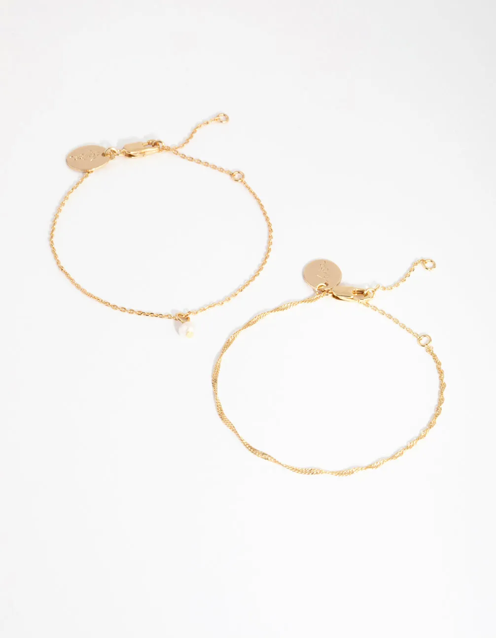 18ct Gold Plated June Pearl Bracelet Set