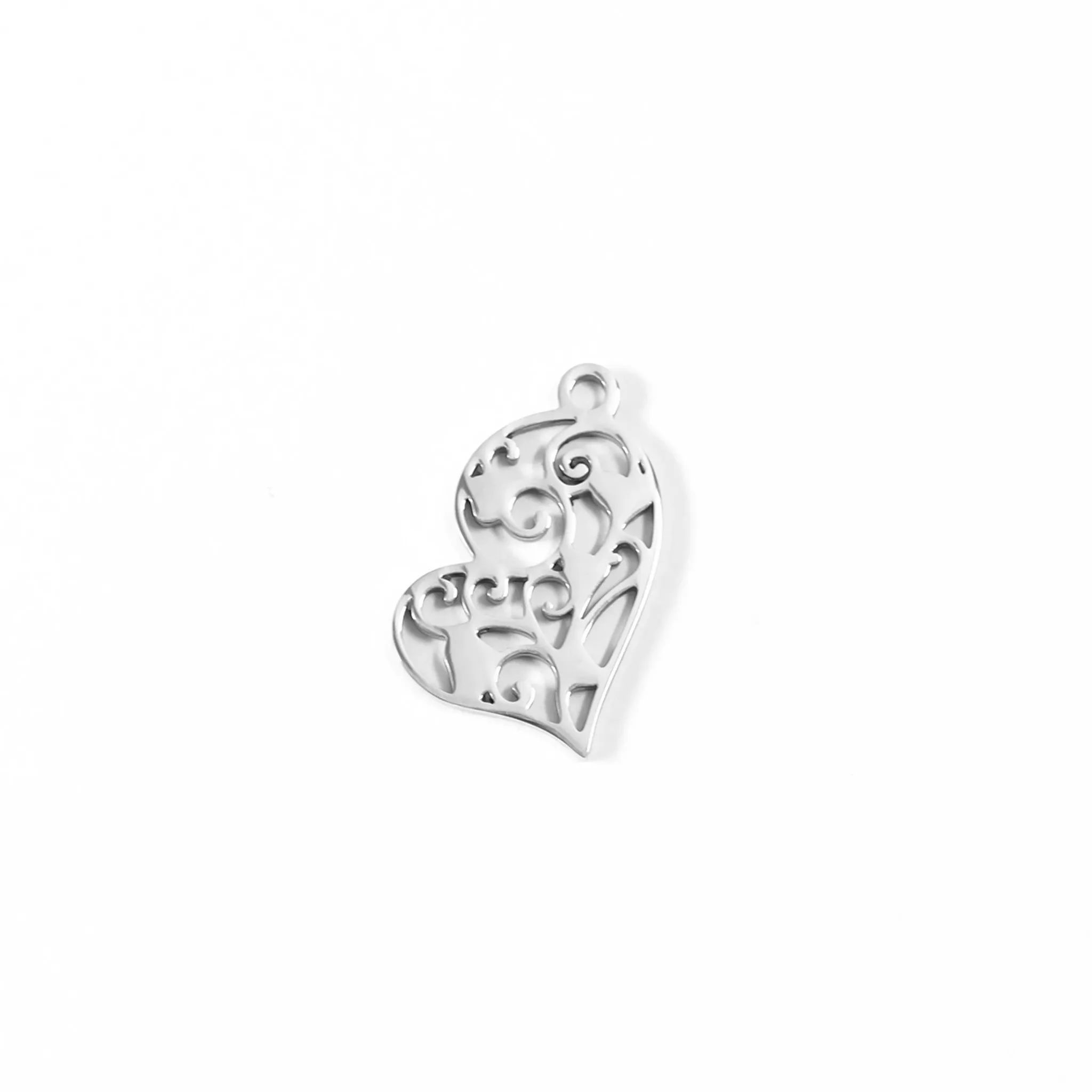 18K Gold PVD Stainless Steel Cutout Heart Charm / PDL0090