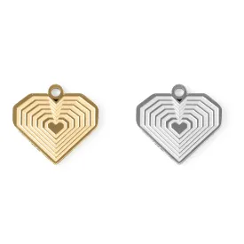 18K Gold PVD Stainless Steel Geometric Heart Charm / PDL0086