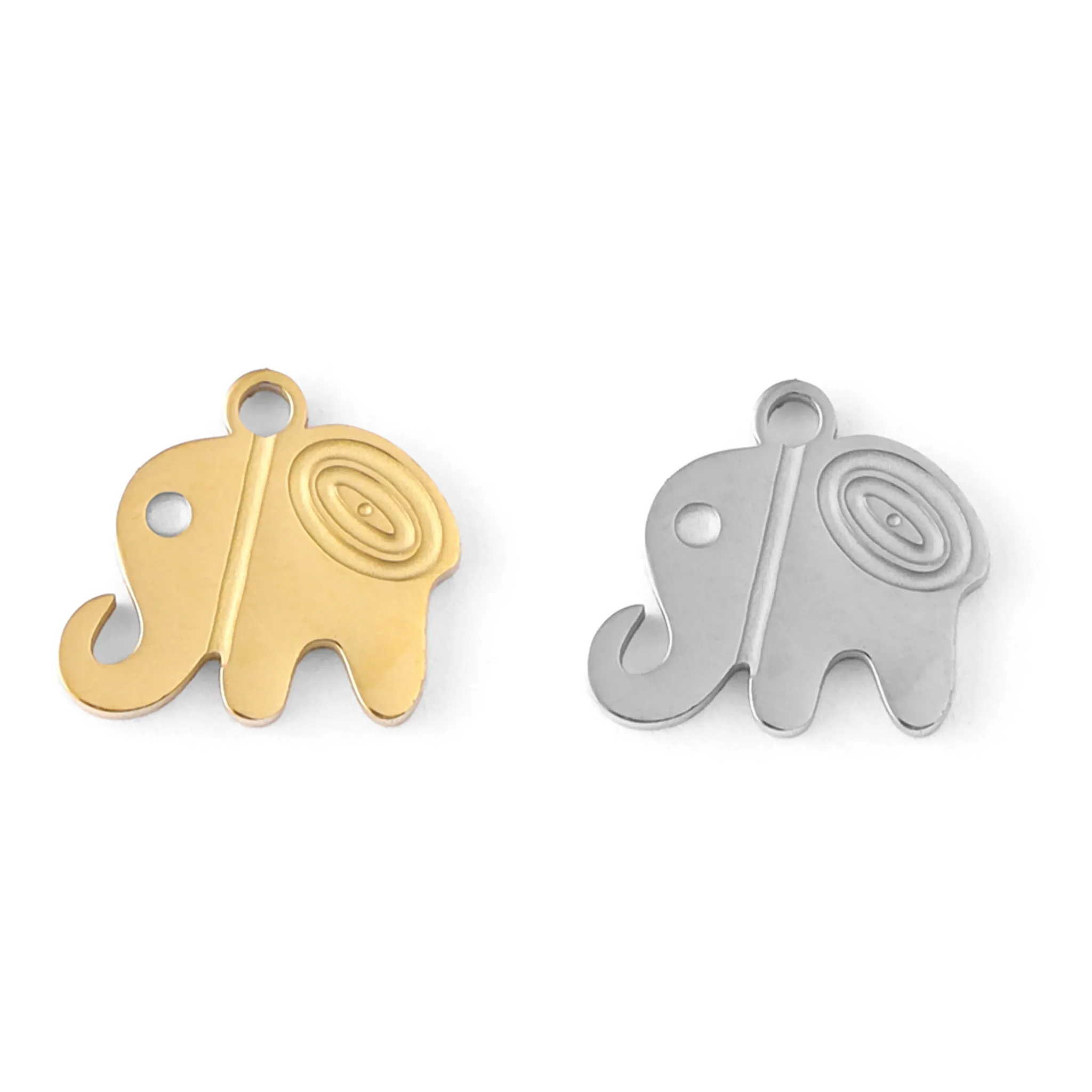 18K Gold PVD Stainless Steel Happy Elephant Charm / PDL0049