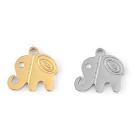 18K Gold PVD Stainless Steel Happy Elephant Charm / PDL0049