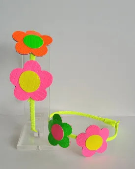 2 flowers neon headband