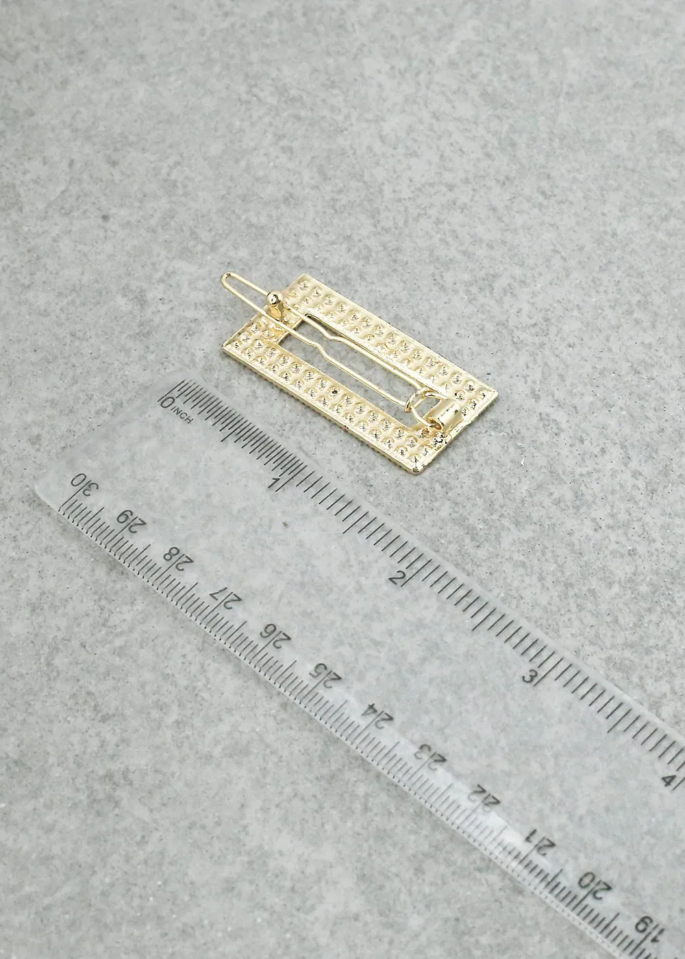 2-PC Rectangular Rhinestone Hair Clip