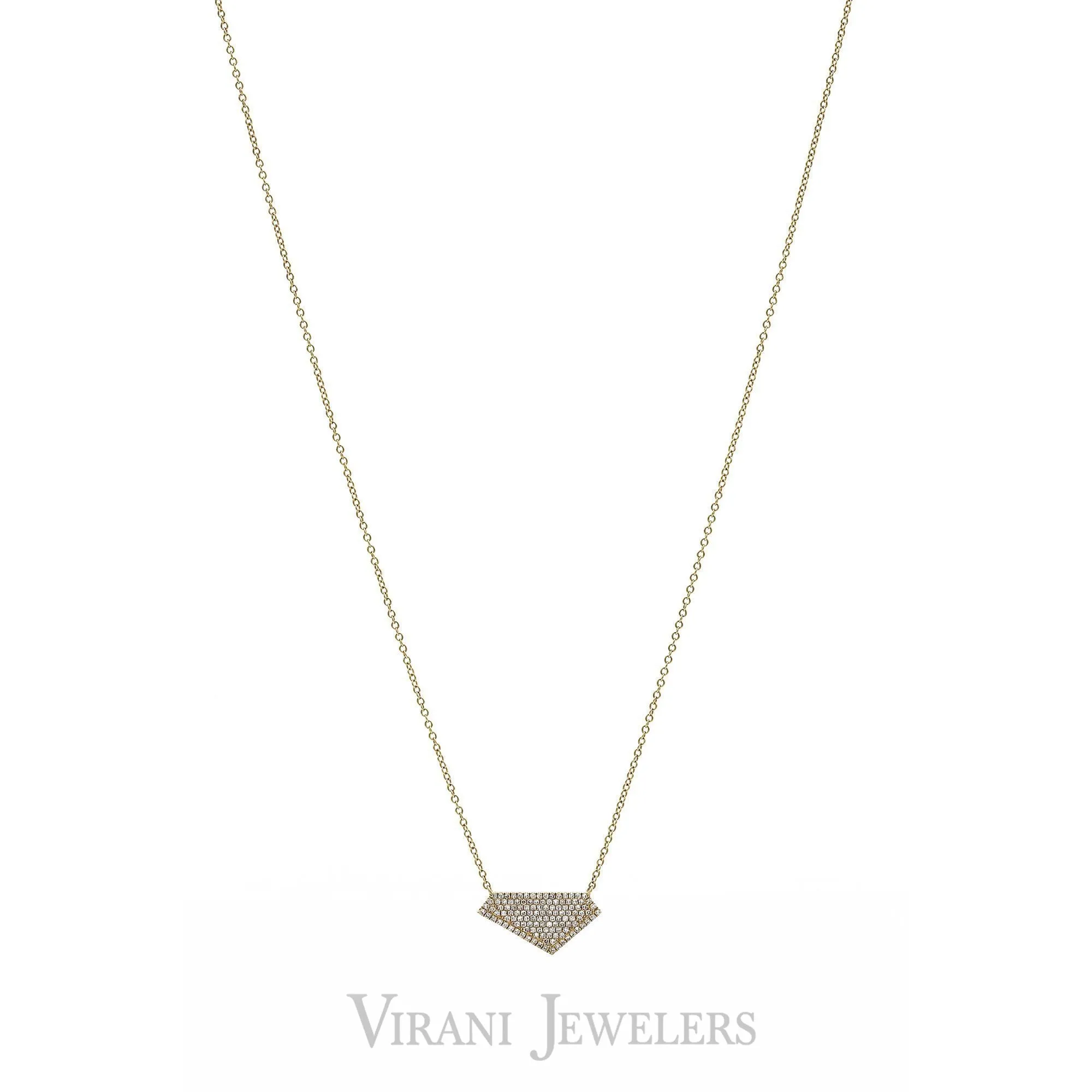 .28CT Diamond Pave Geometric Pendant set in 14K Yellow Gold