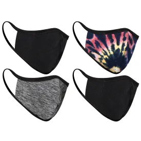 4-Pack Dark Tones and Tie Dye Double Layered Adult Masks