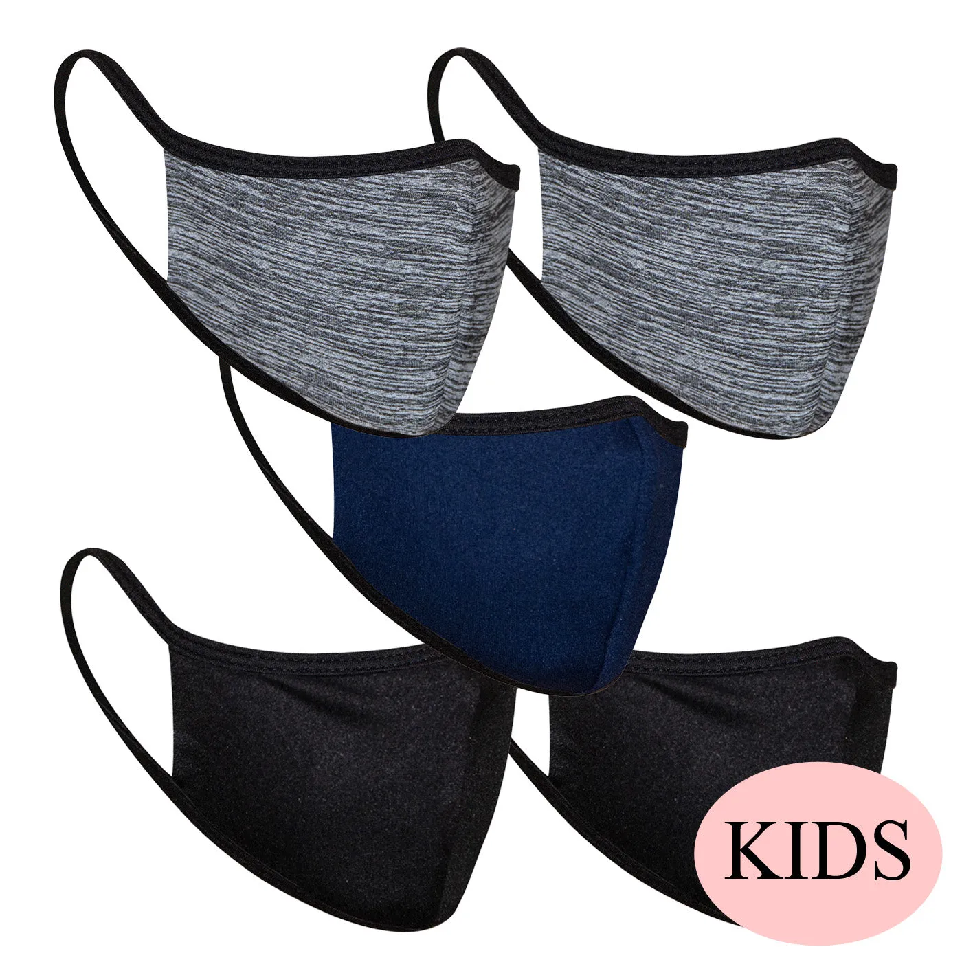 5-Pack Kids Active Basics Double Layer Masks