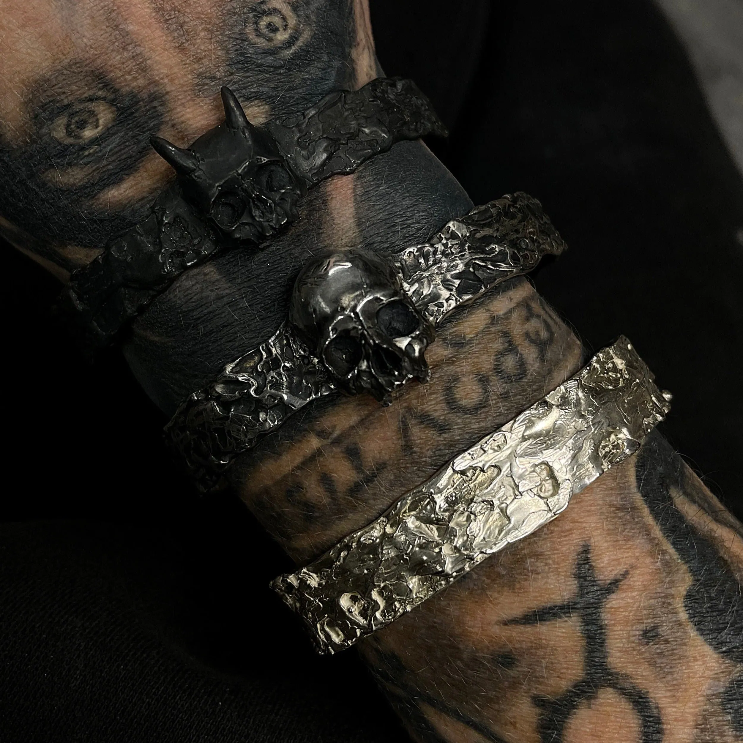 925 Silver Skull Cuffs