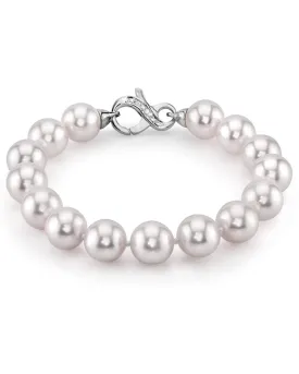 9.5-10mm Akoya White Pearl Bracelet- Choose Your Quality