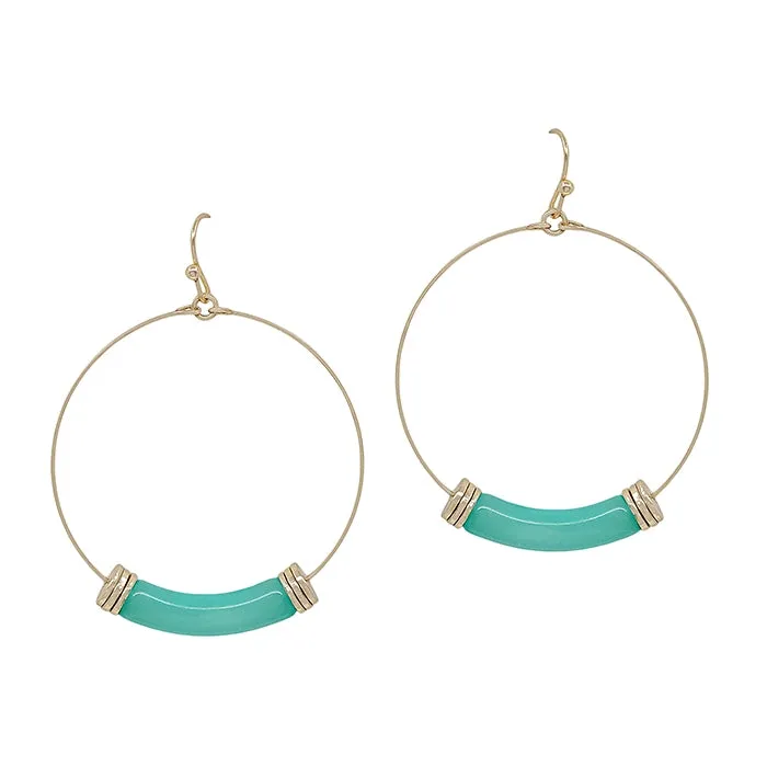 Acrylic and Gold Hoop Earrings