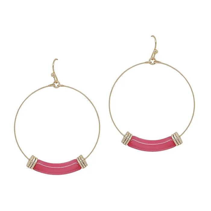 Acrylic and Gold Hoop Earrings