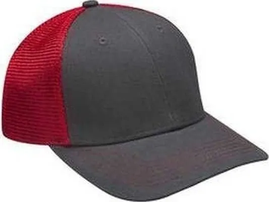 Adams PR102 Brushed Cotton Soft Mesh Trucker Cap - Red