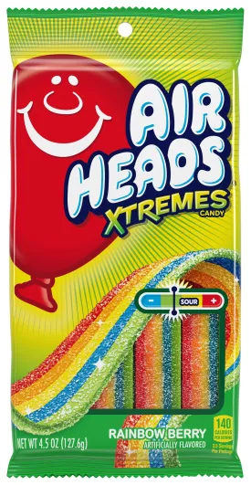 Airheads Xtremes Belts Candy, Rainbow Berry, 4.5 oz