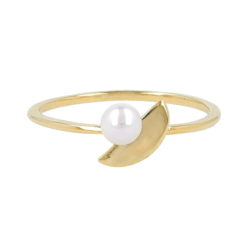 Akoya Pearl Geometric Ring