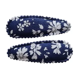 Almond Scallop Clips - Liberty Capel Navy - Floras