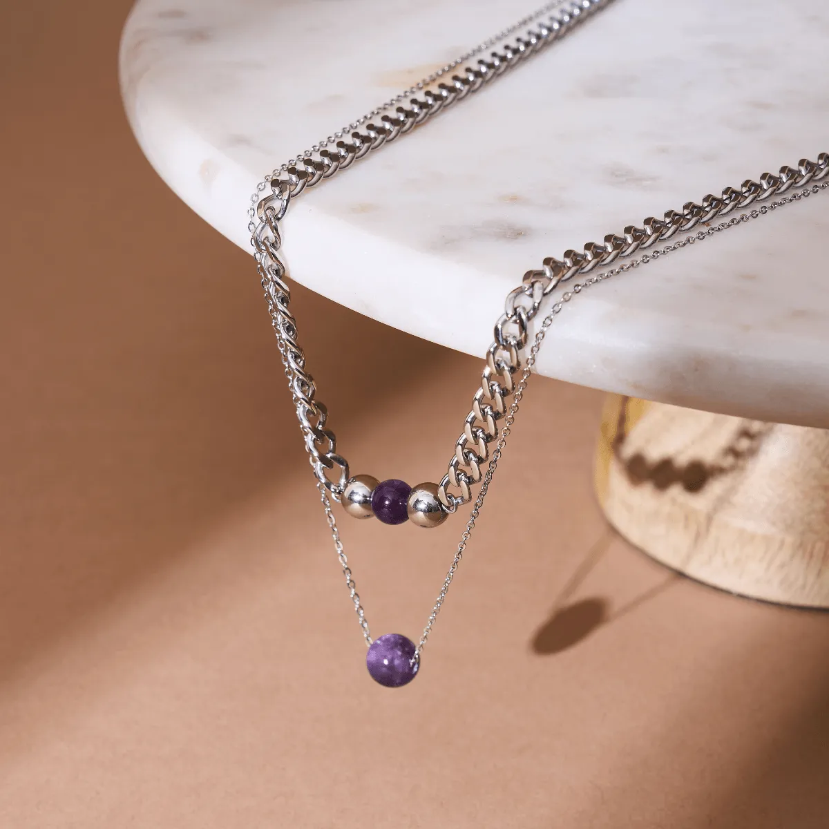 Amethyst x Silver | Gemstone Chain Necklace