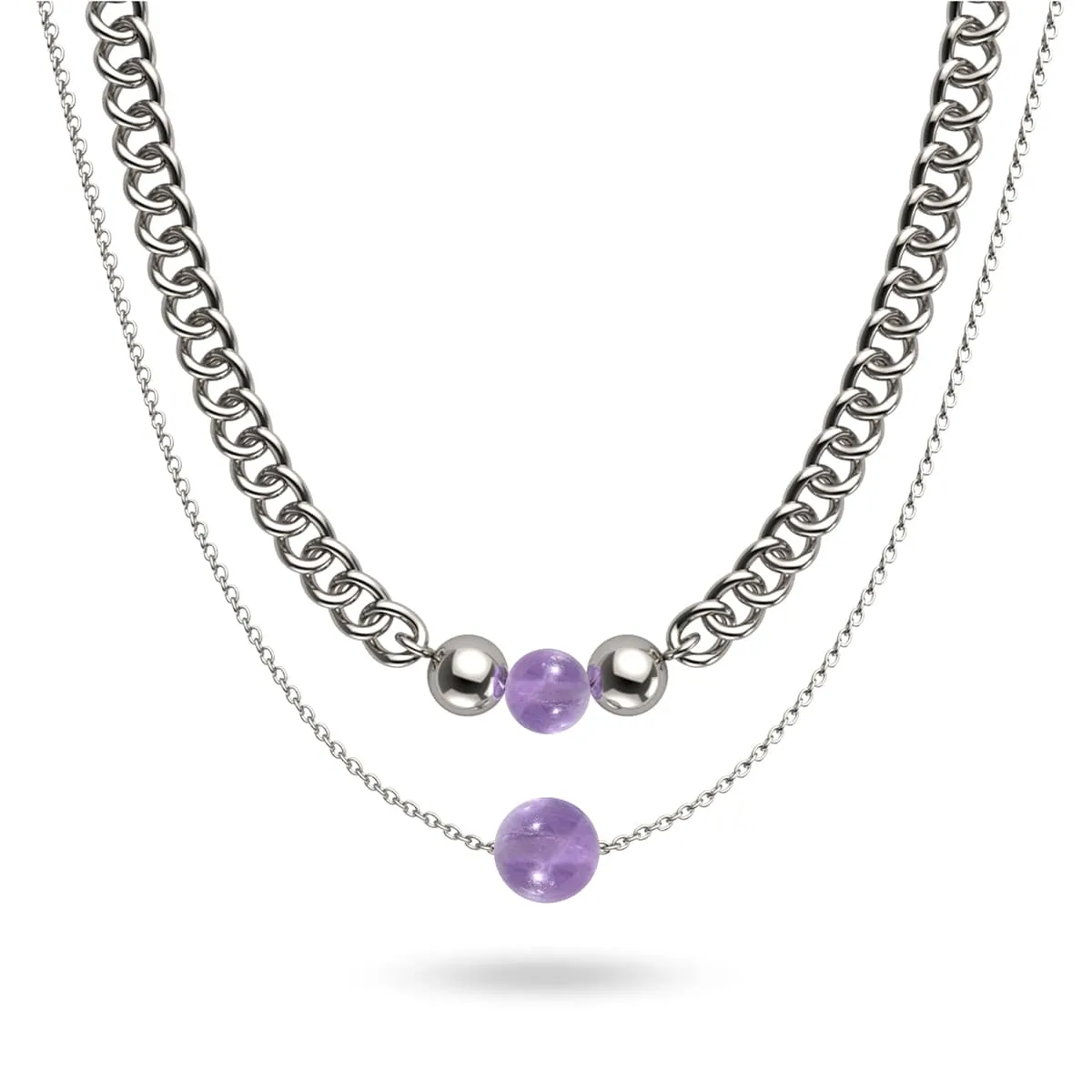 Amethyst x Silver | Gemstone Chain Necklace