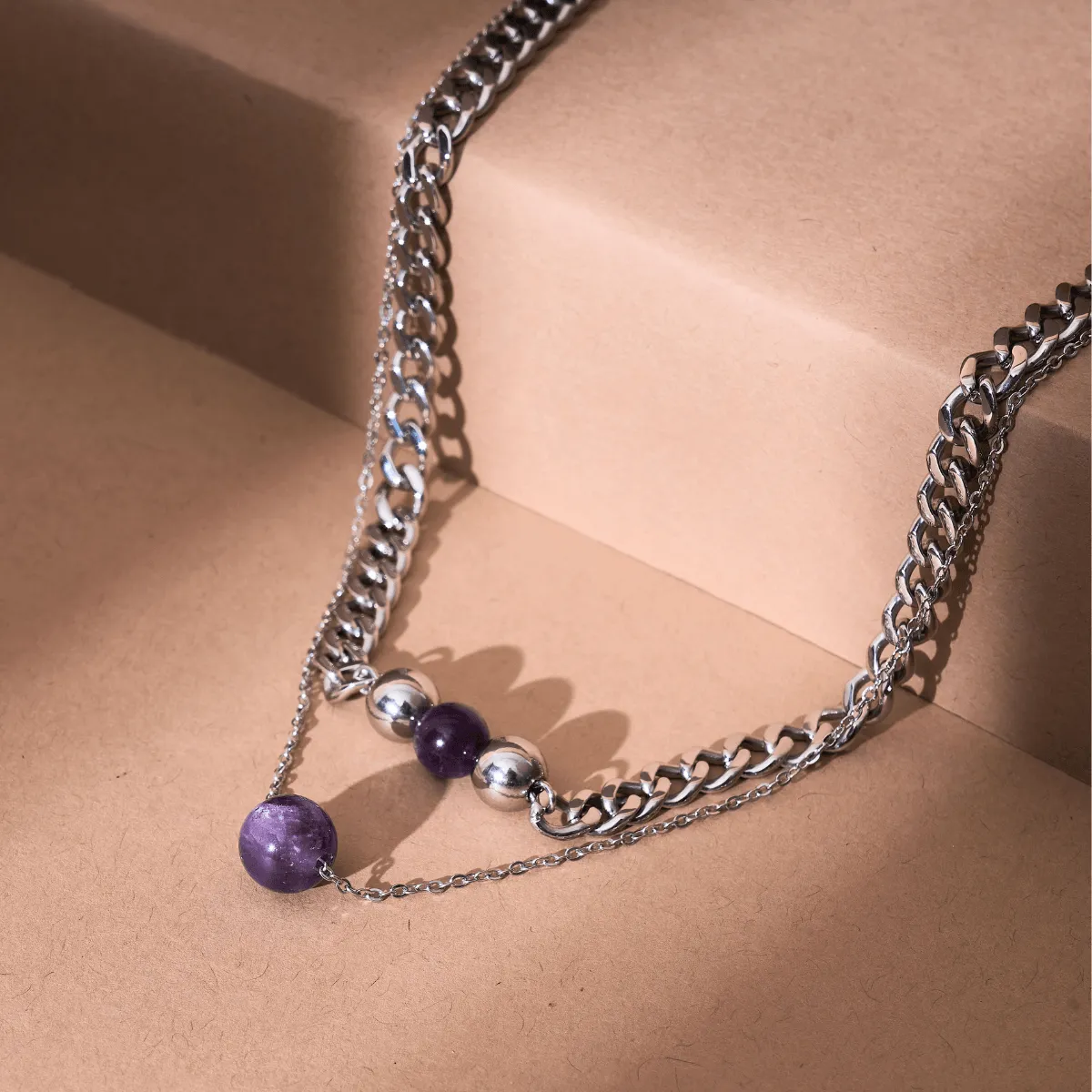 Amethyst x Silver | Gemstone Chain Necklace